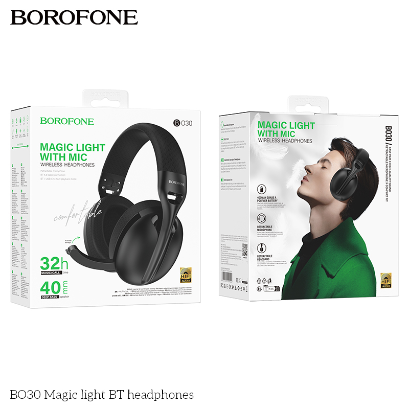 BOROFONE BO30 Magic light wireless headphones NZ 9
